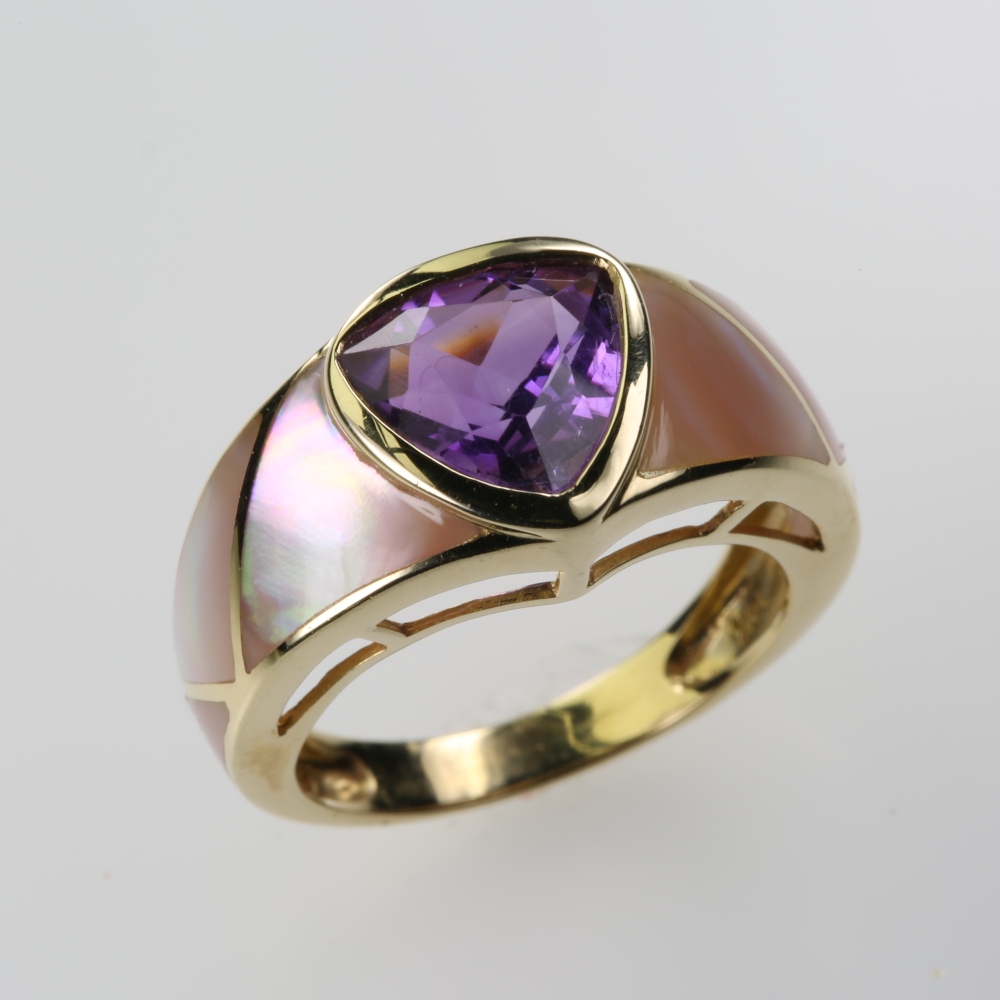 Solid 14K Gold Amethyst Ring
