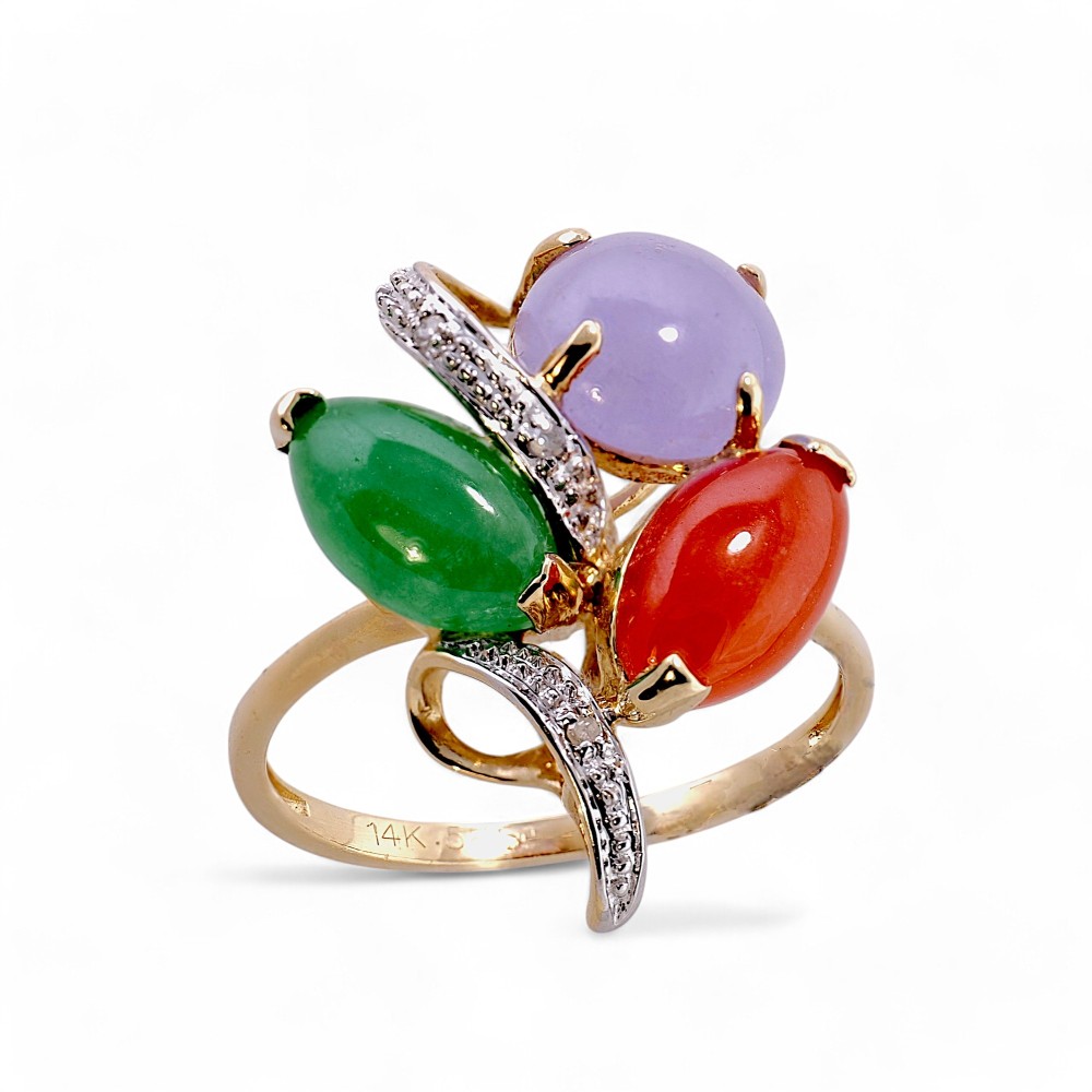 Multi-Color Jade Ring 008