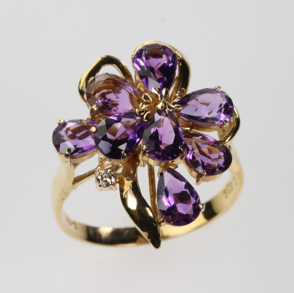 Solid 14K Gold Amethyst Ring