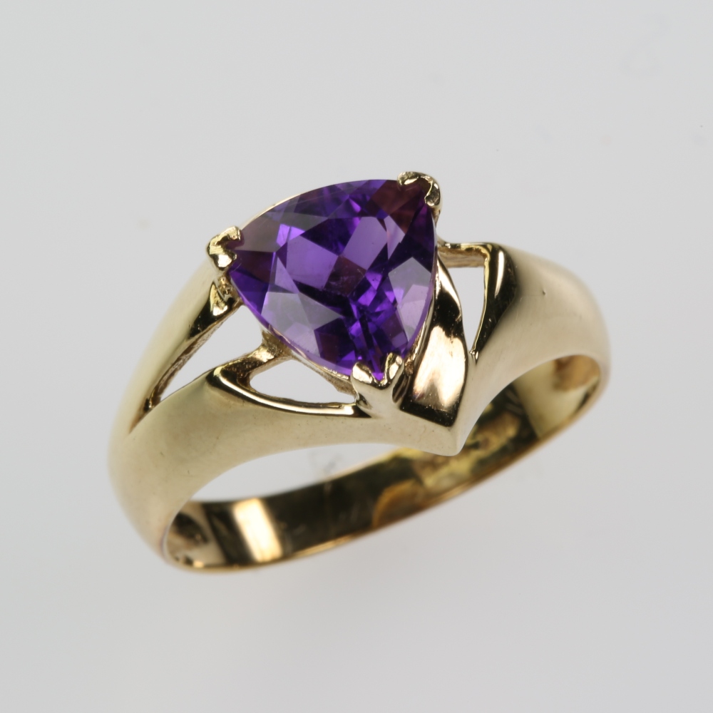 Solid 14K Gold Amethyst Ring