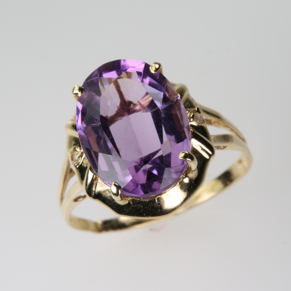 Solid 14K Gold Amethyst Ring
