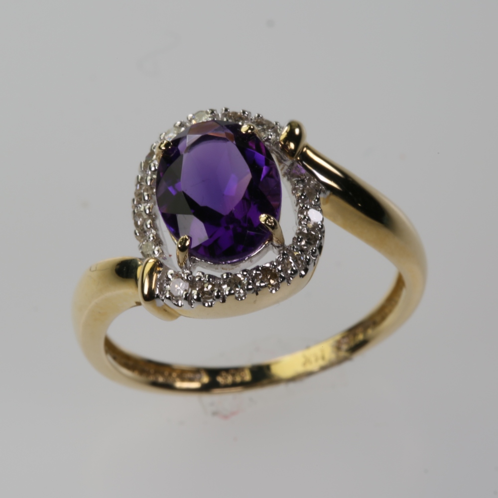 Solid 14K Gold Amethyst Ring