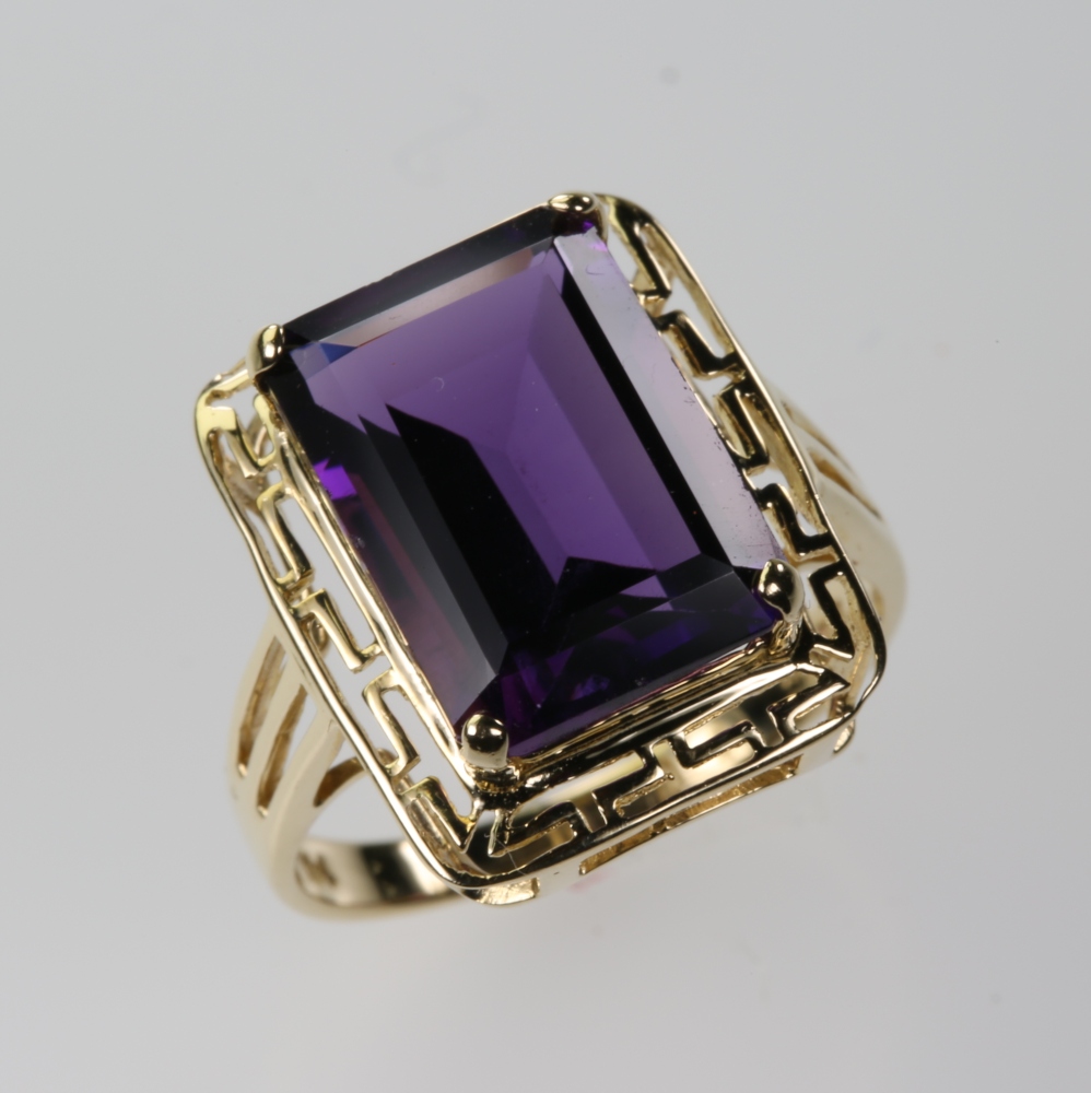 Solid 14K Gold Amethyst Ring