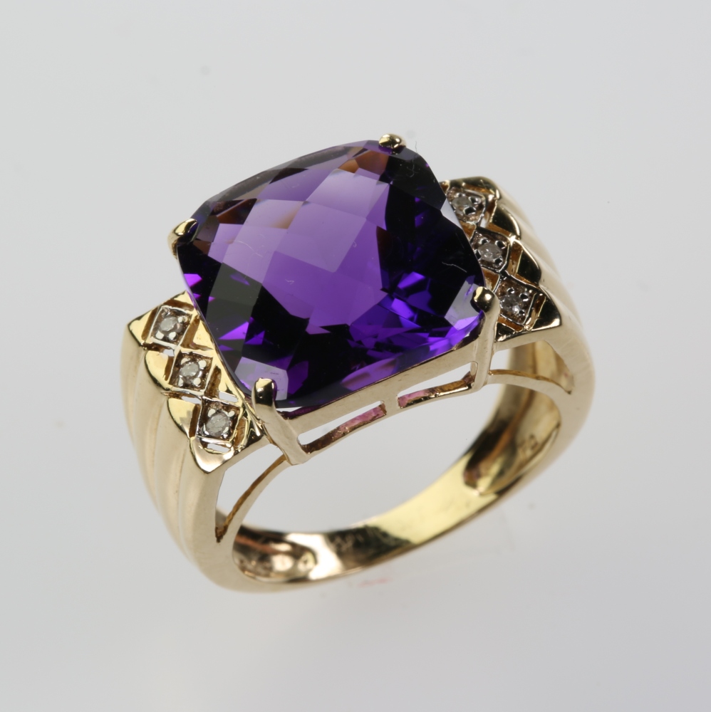 Solid 14K Gold Amethyst Ring