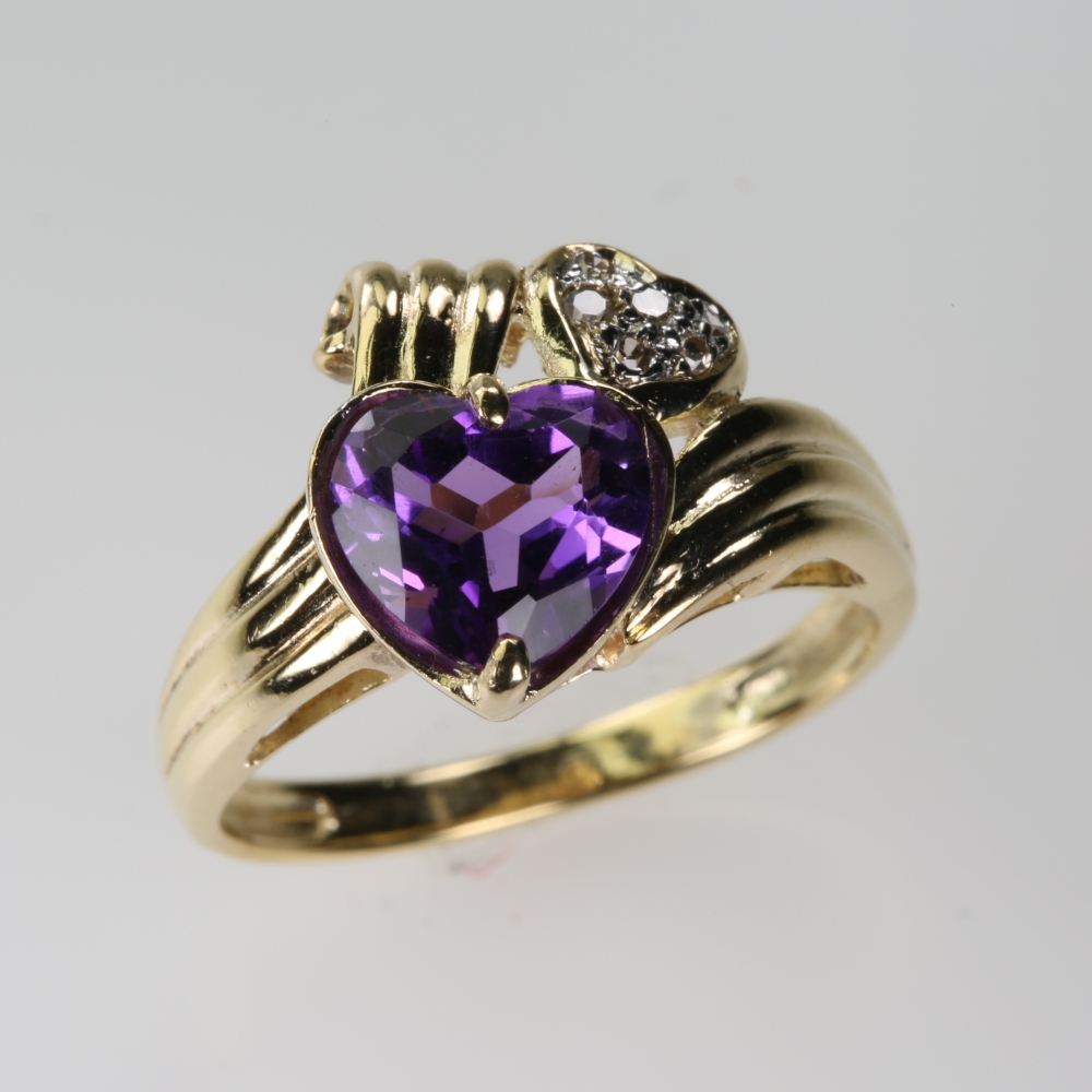 Solid 14K Gold Amethyst Ring