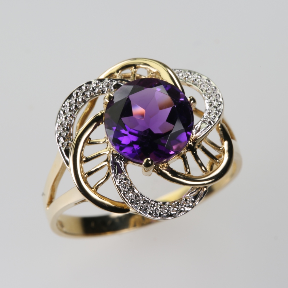 Solid 14K Gold Amethyst Ring