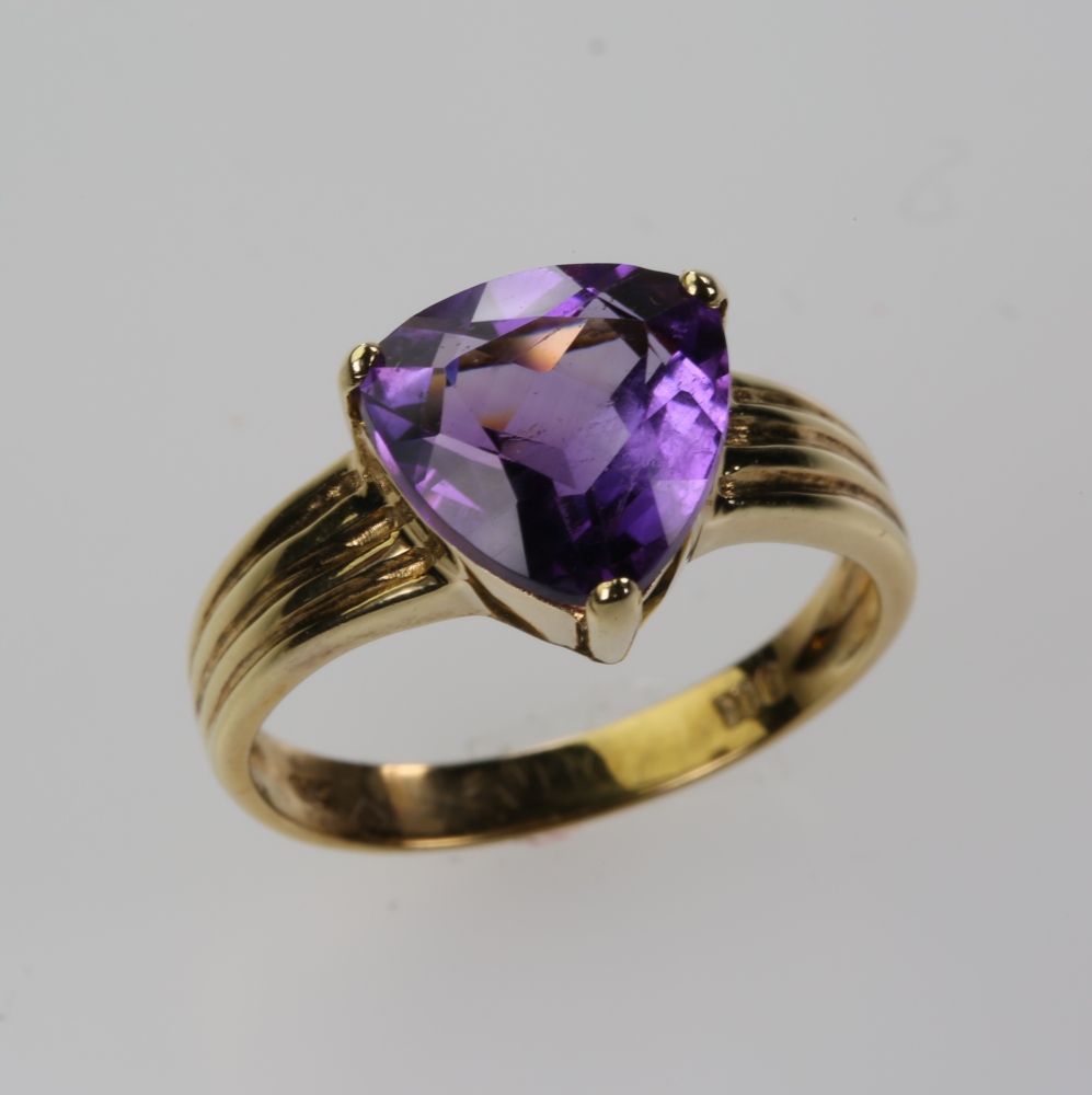 Solid 14K Gold Amethyst Ring