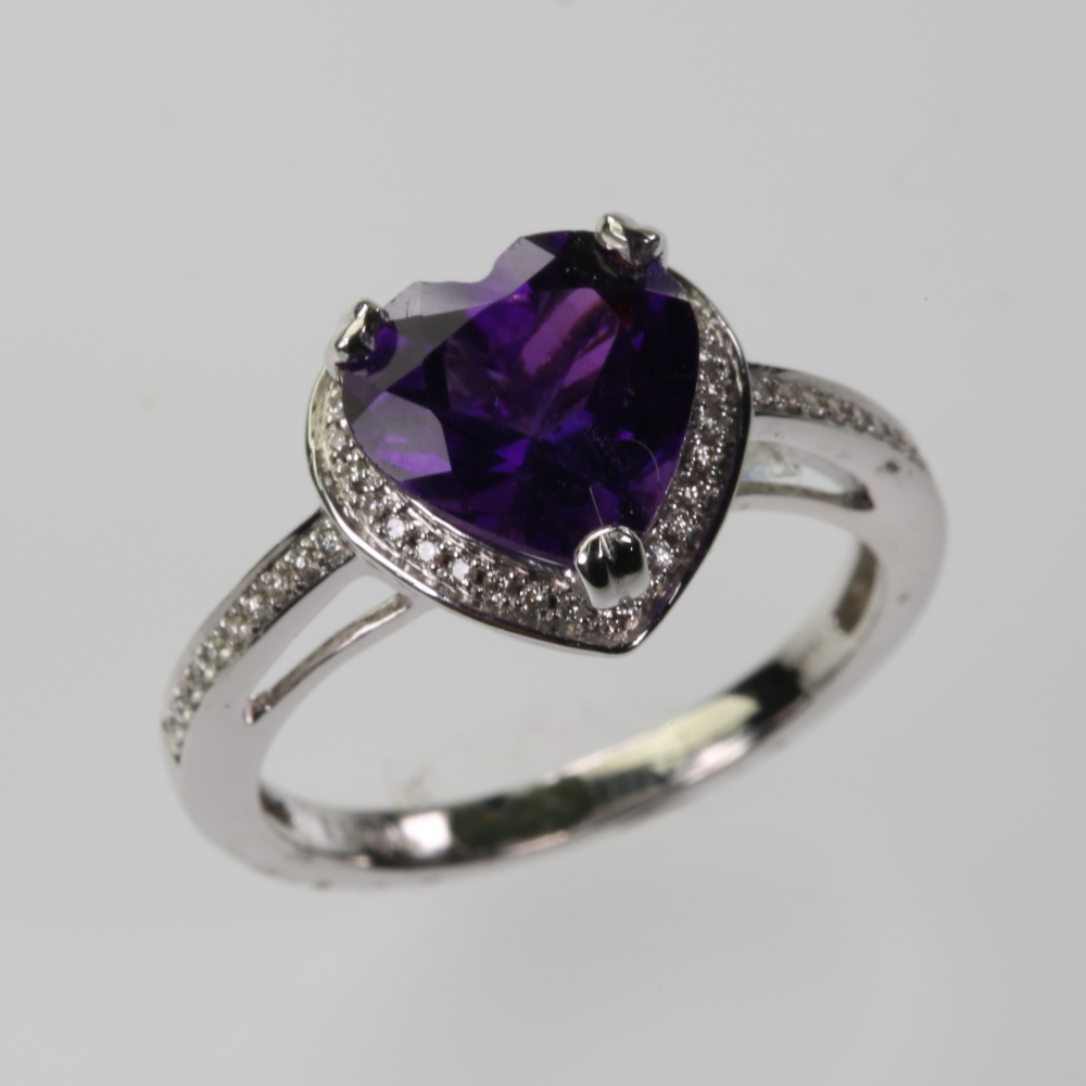 Solid 14K Gold Amethyst Ring