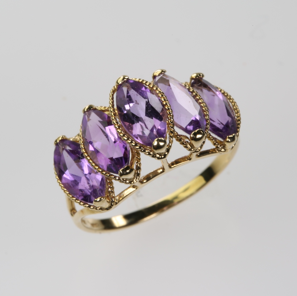 Solid 14K Gold Amethyst Ring