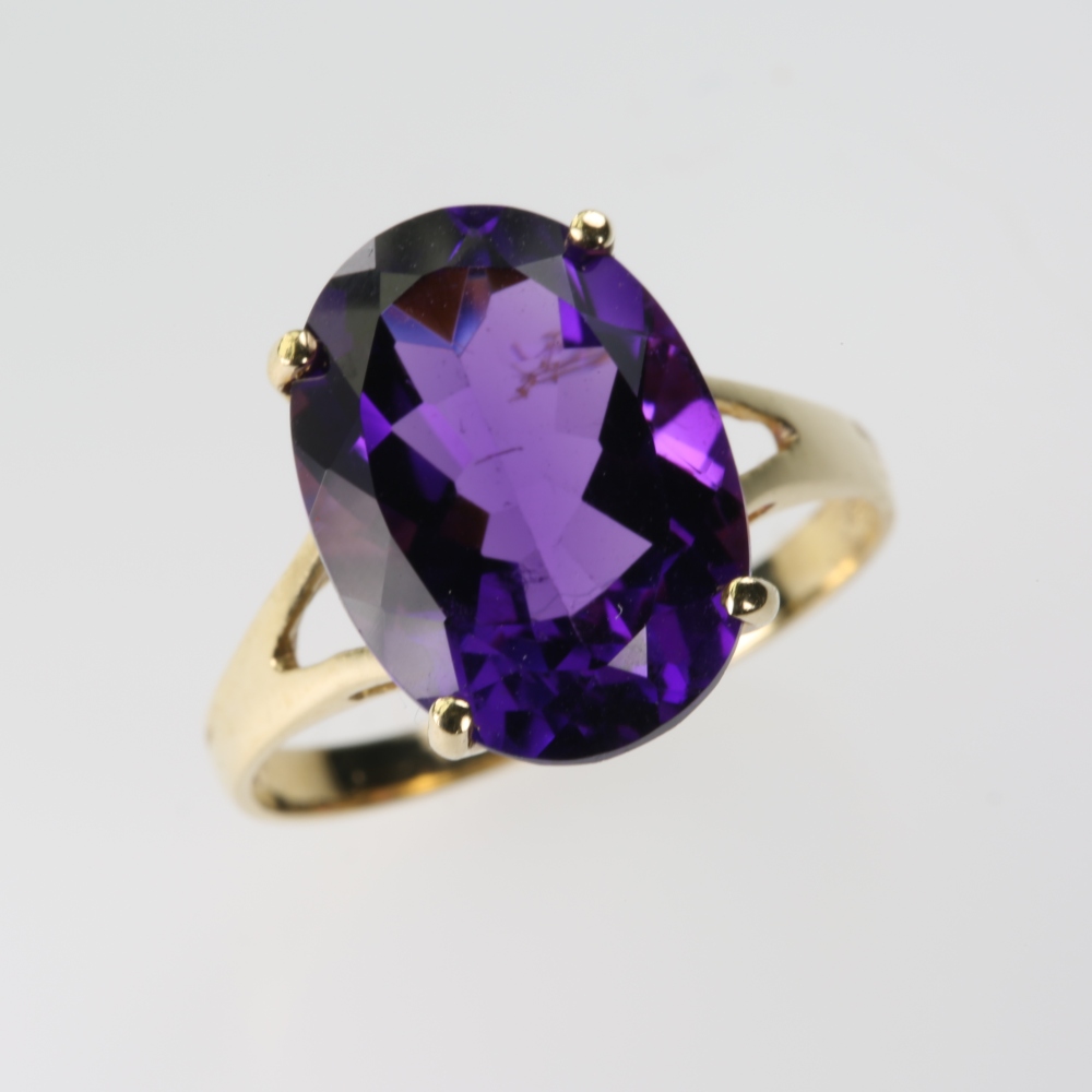 Solid 14K Gold Amethyst Ring