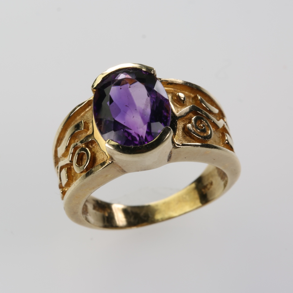 Solid 14K Gold Amethyst Ring