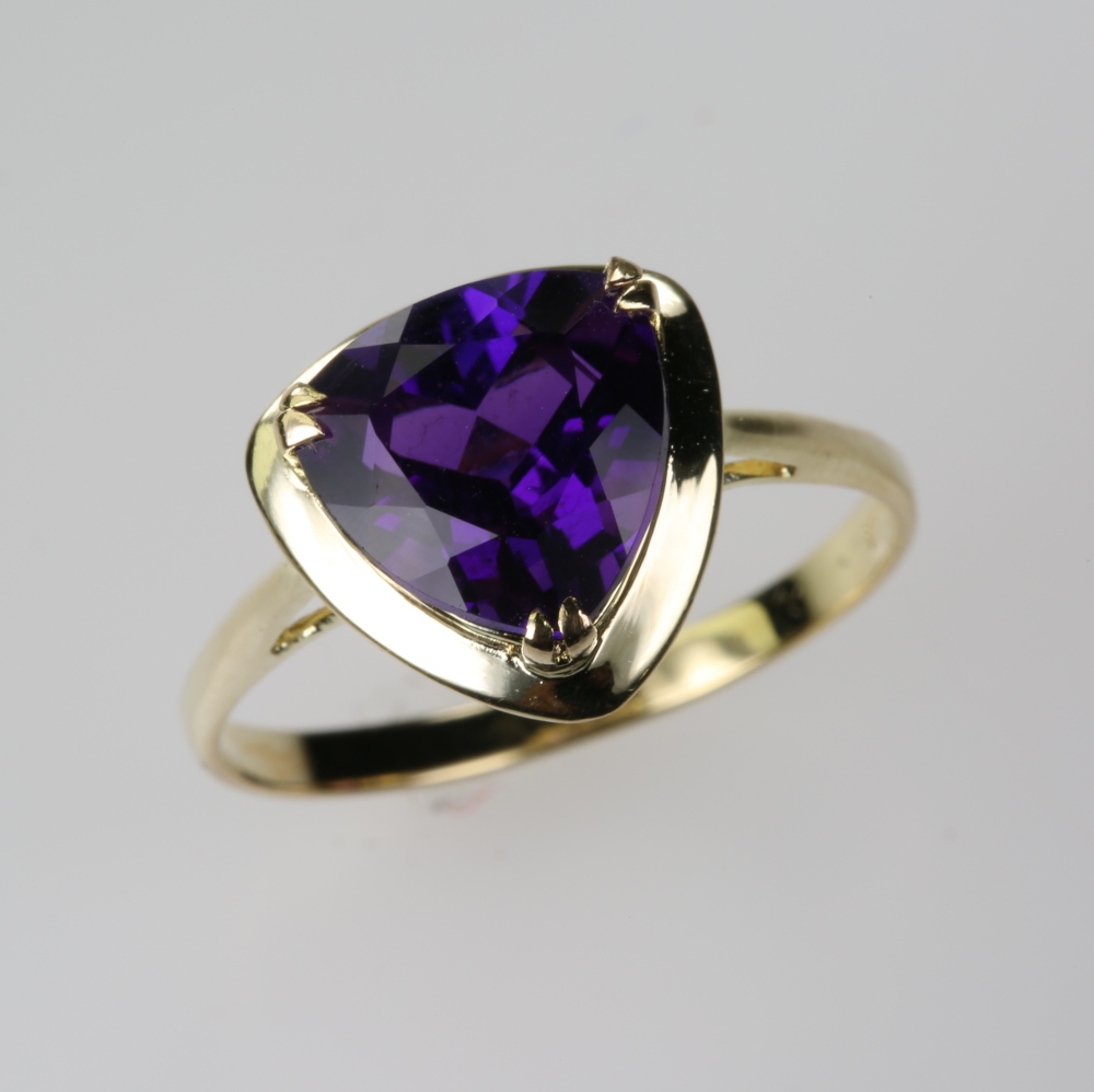 Solid 14K Gold Amethyst Ring
