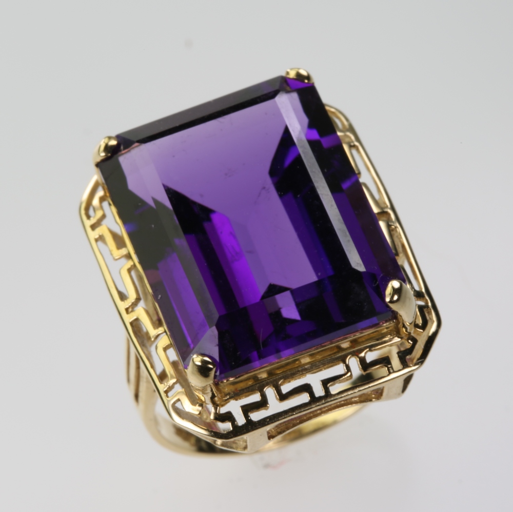 Solid 14K Gold Amethyst Ring