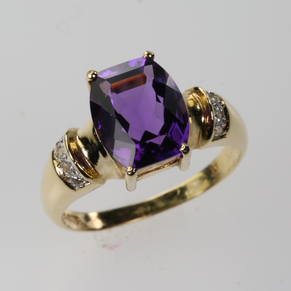 Solid 14K Gold Amethyst Ring