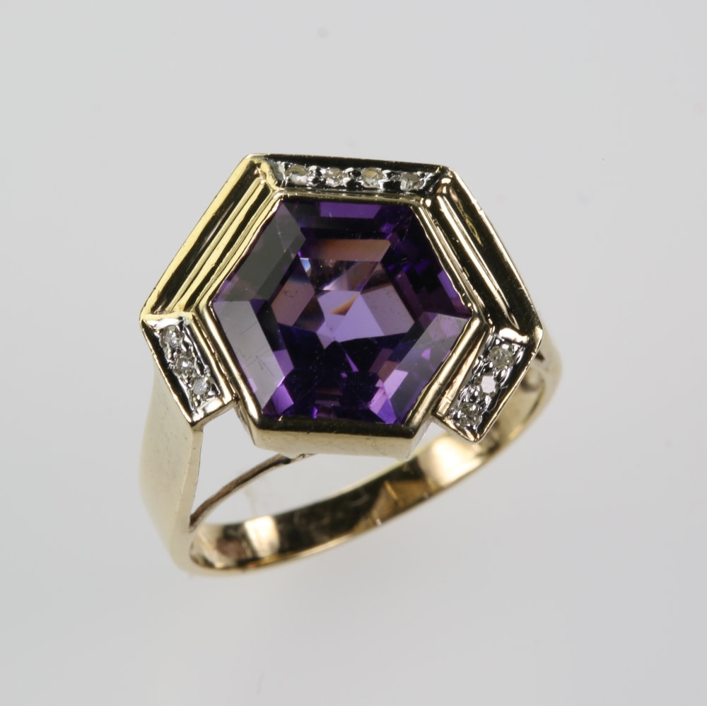 Solid 14K Gold Amethyst Ring
