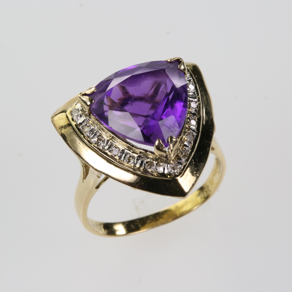 Solid 14K Gold Amethyst Ring