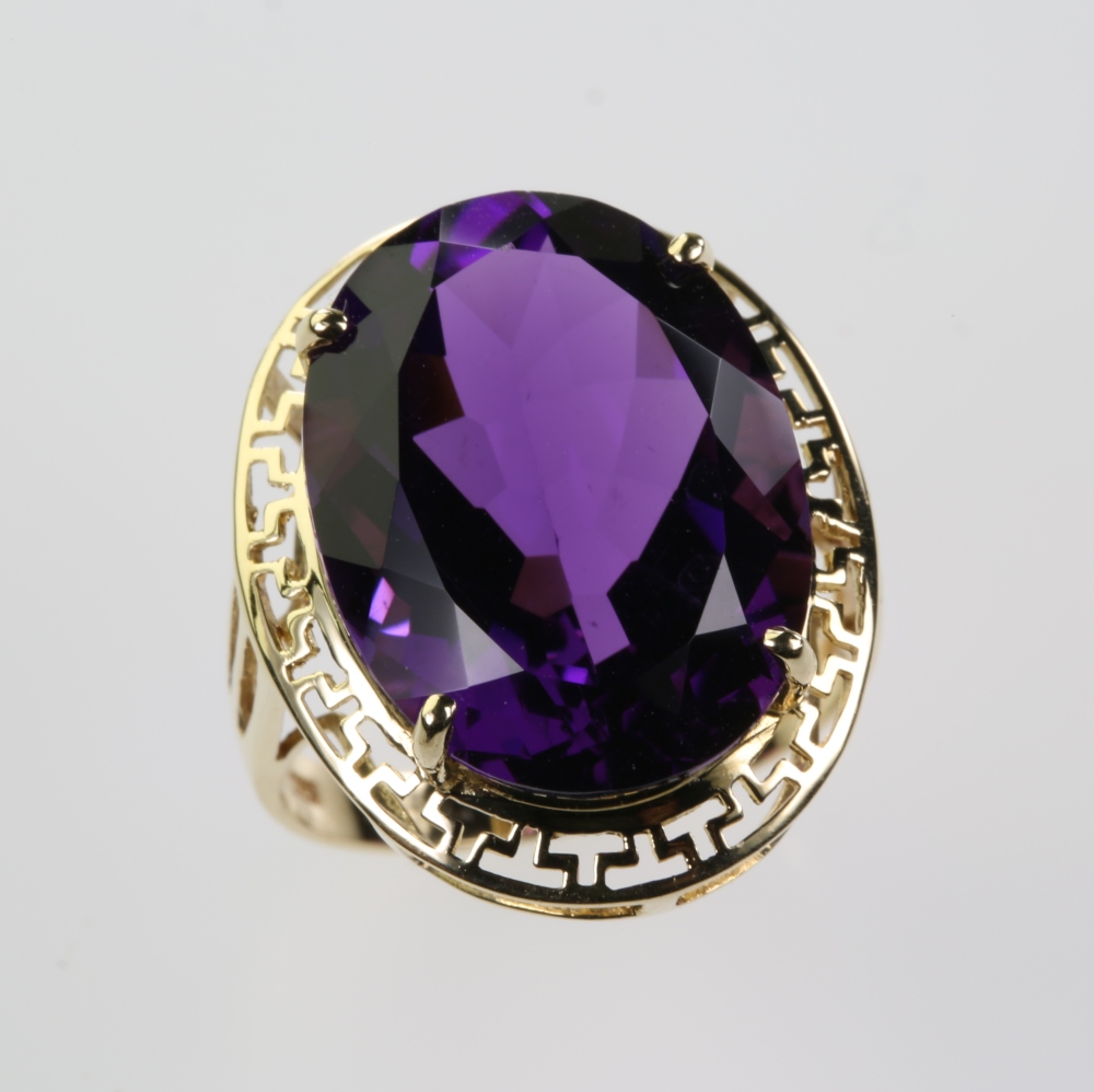 Solid 14K Gold Amethyst Ring