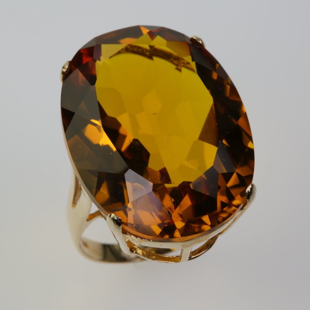 Solid 14 karat Gold Yellow Citrine Ring