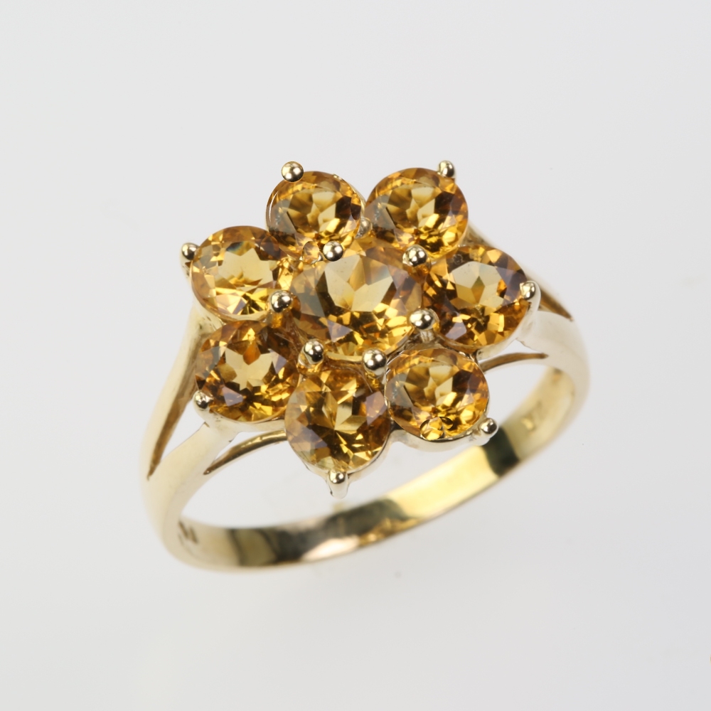 Solid 14 karat Gold Yellow Citrine Ring
