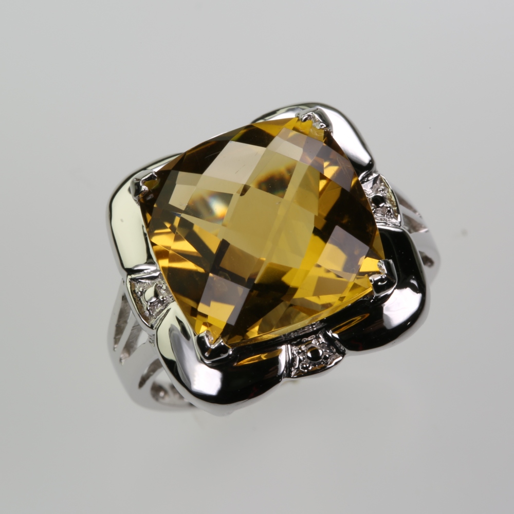Solid 14 karat Gold Yellow Citrine Ring