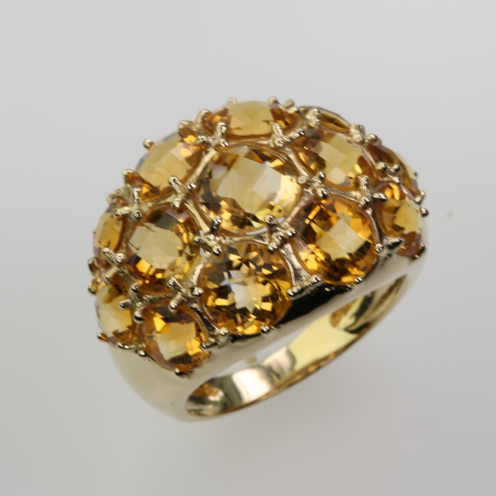 Solid 14 karat Gold Yellow Citrine Ring