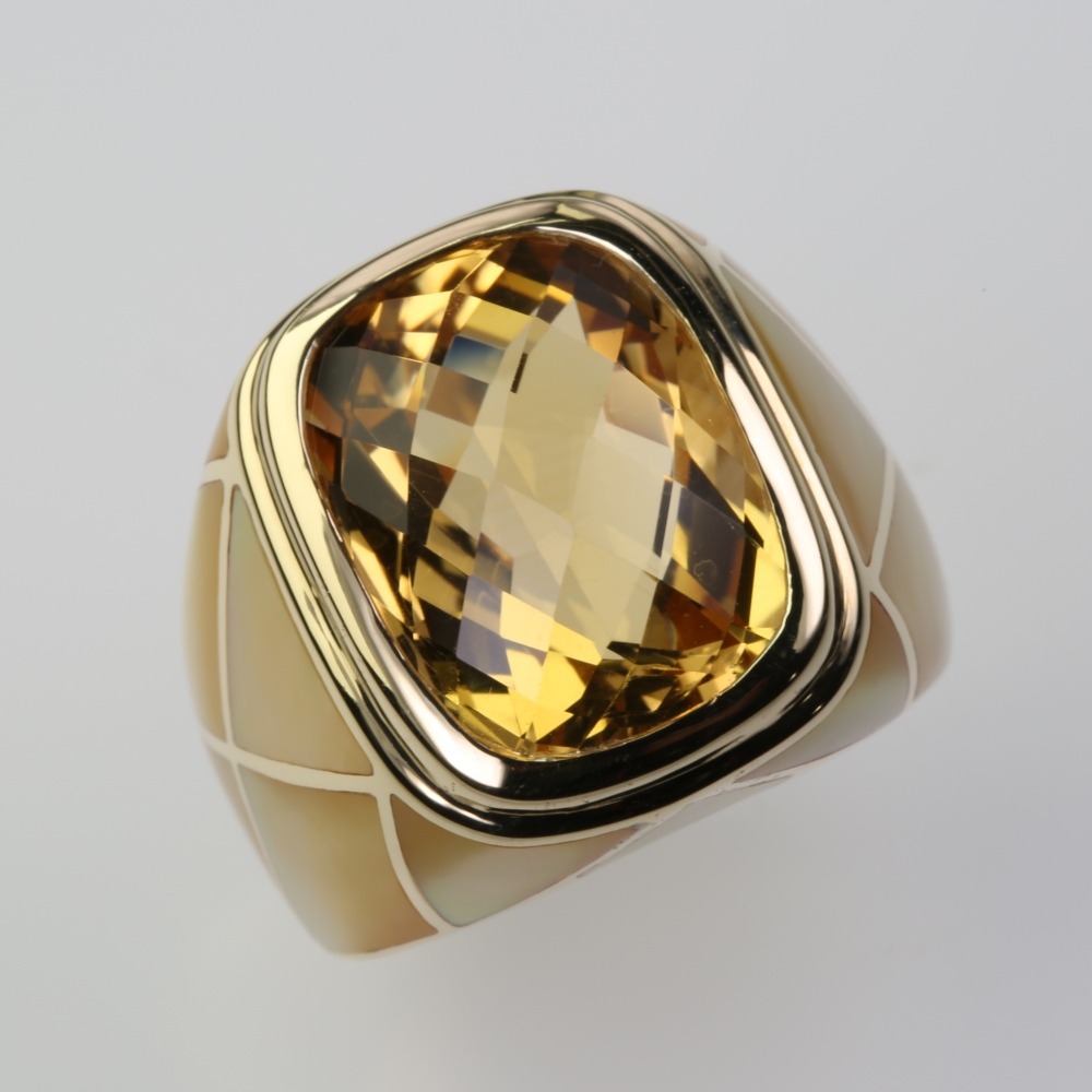 Solid 14 karat Gold Yellow Citrine Ring