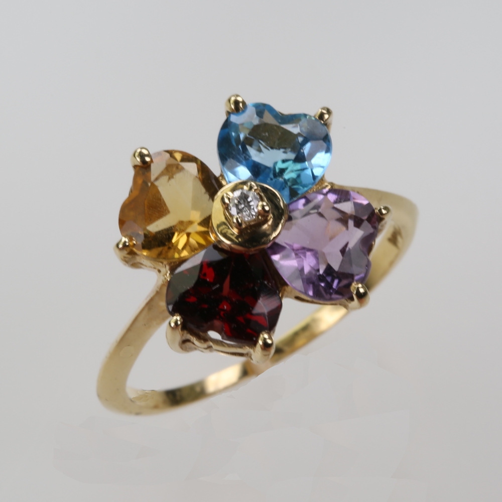 14 Karat Gold Multi-Stone Ring