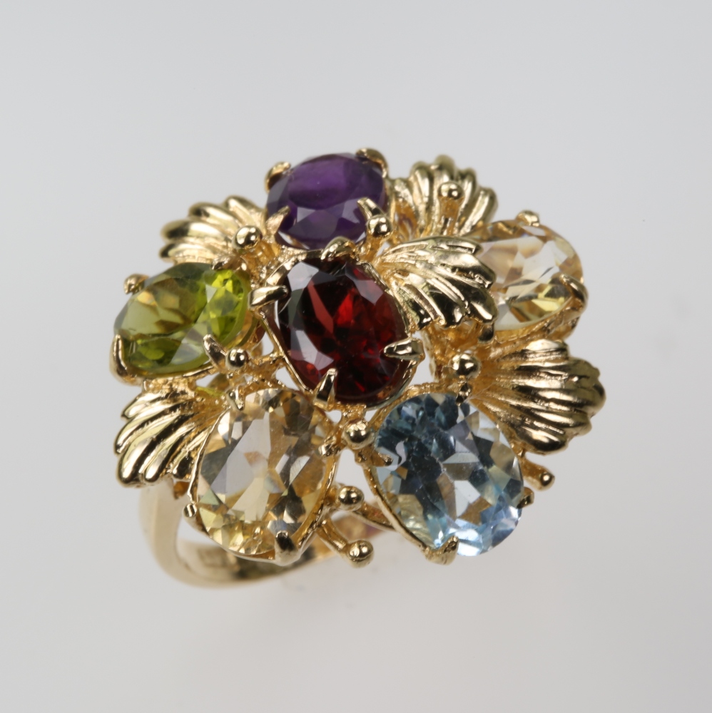 14 Karat Gold Multi-Stone Ring