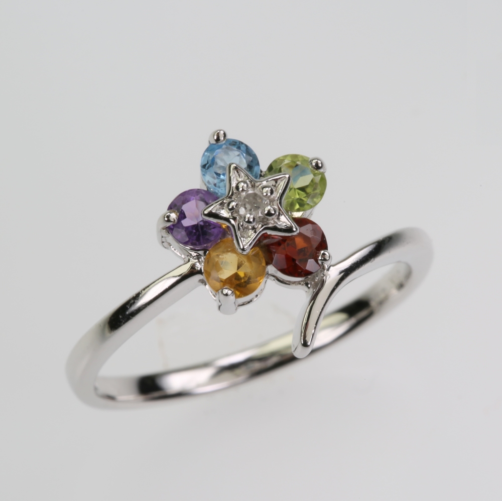 14 Karat Gold Multi-Gem Ring