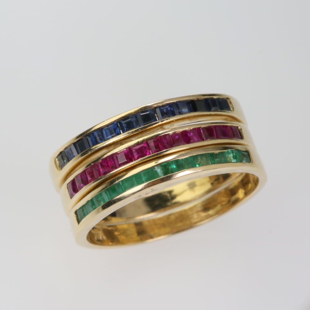 14 Karat Gold Multi-Gem Ring