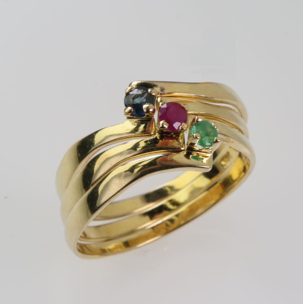 14 Karat Gold Multi-Gem Ring
