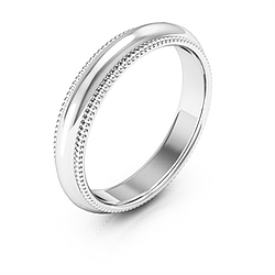 Solid 14 Karat Wedding Band White Gold Ring