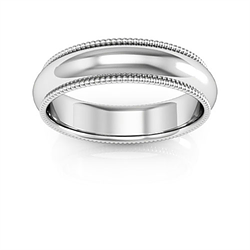 Solid 14 Karat Wedding Band White Gold Ring