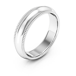 Solid 18 Karat Wedding Band White Gold Ring