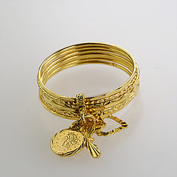 Solid 18 Karat Singapore Diamond-Cut Yellow Gold Ring