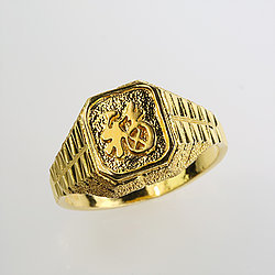 Solid 18 Karat Singapore Diamond-Cut Yellow Gold Ring