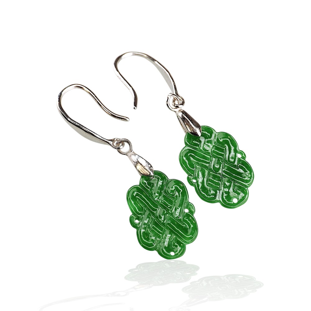 Imperial Green Jade Earrings S56