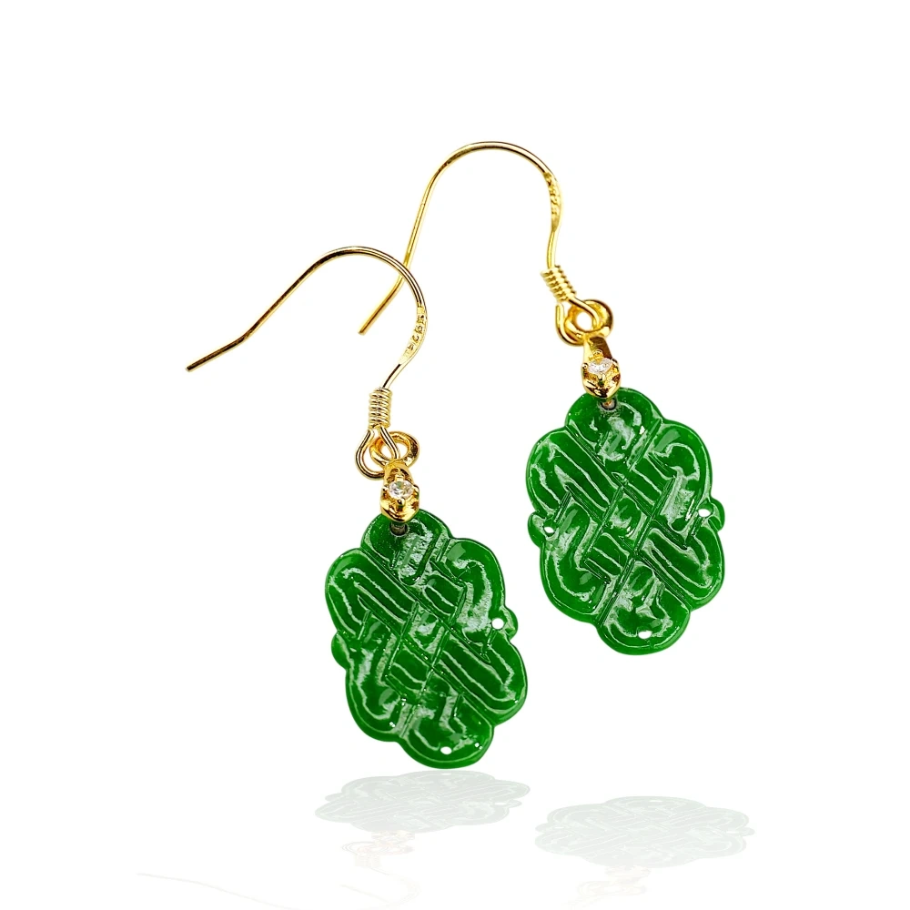 Imperial Green Jade Earrings S55