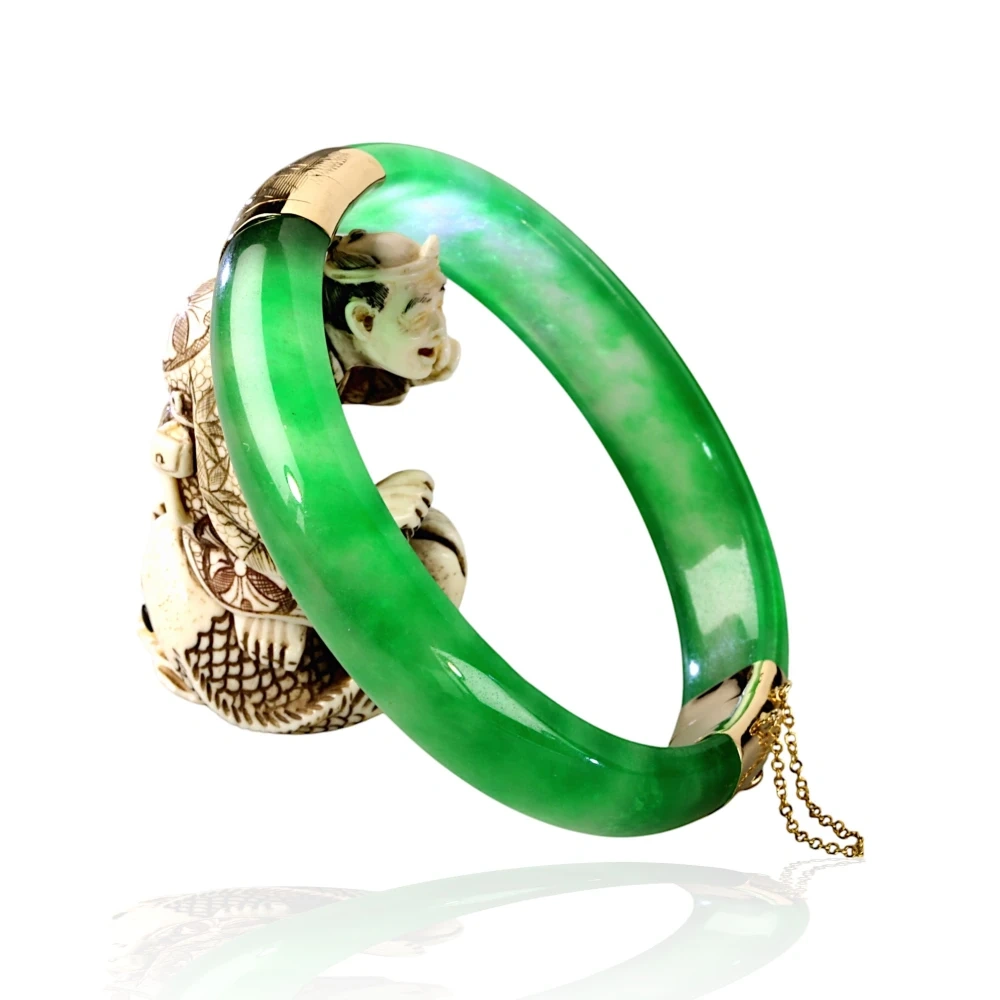 Gold Imperial Jade Bangle 09