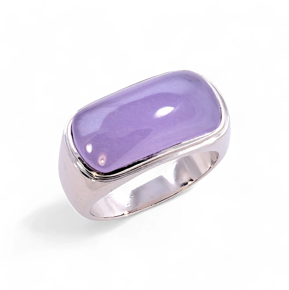 Lavender Jade Ring in 925 Sterling Silver