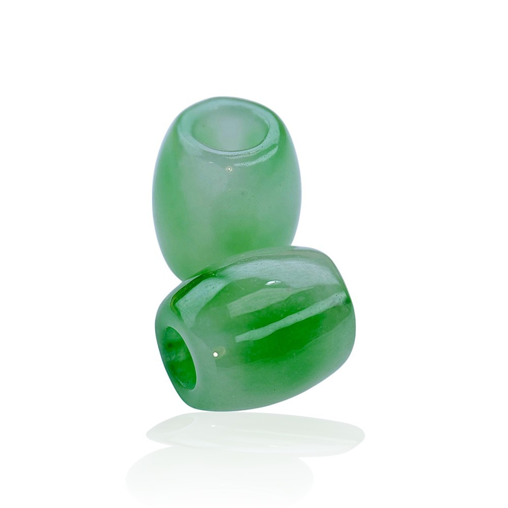 Solid Green Jade Barrel Pendant