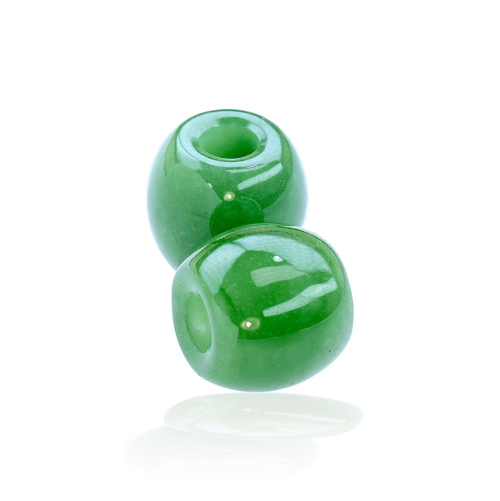Solid Green Jade Barrel Pendant