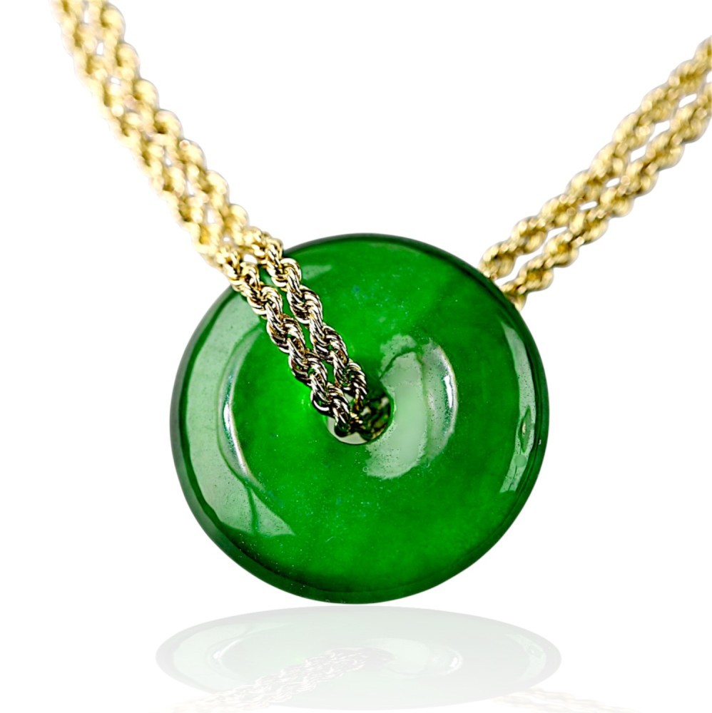 Imperial Green Jade Life Saver Pendant Imperial Green Jade Disc Pendant