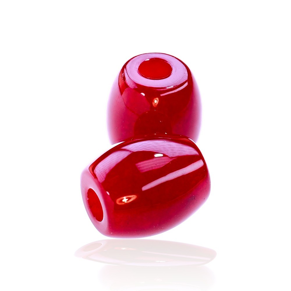 Solid Red Jade Barrel Pendant