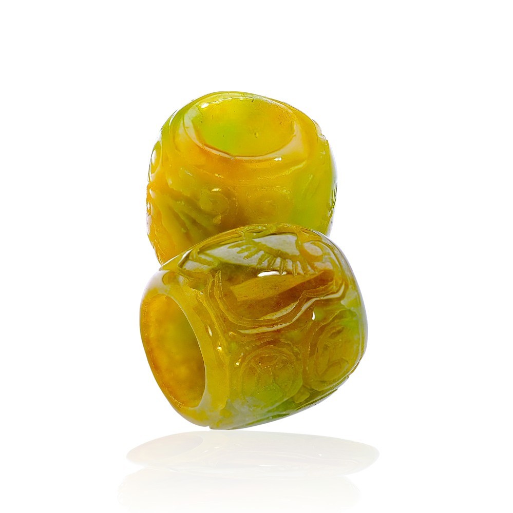 Solid Yellow Jade Barrel Pendant