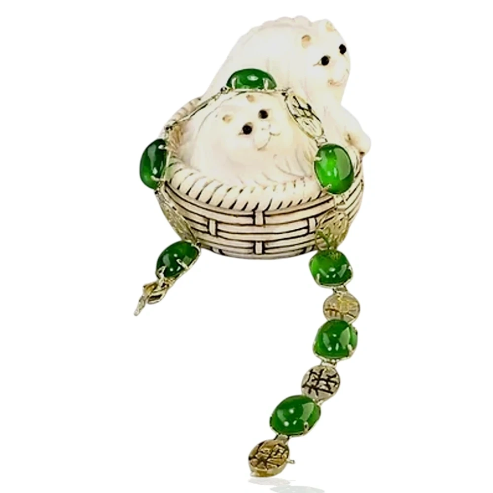 14K Gold Imperial Green Jade Oval Cabochon Bracelet