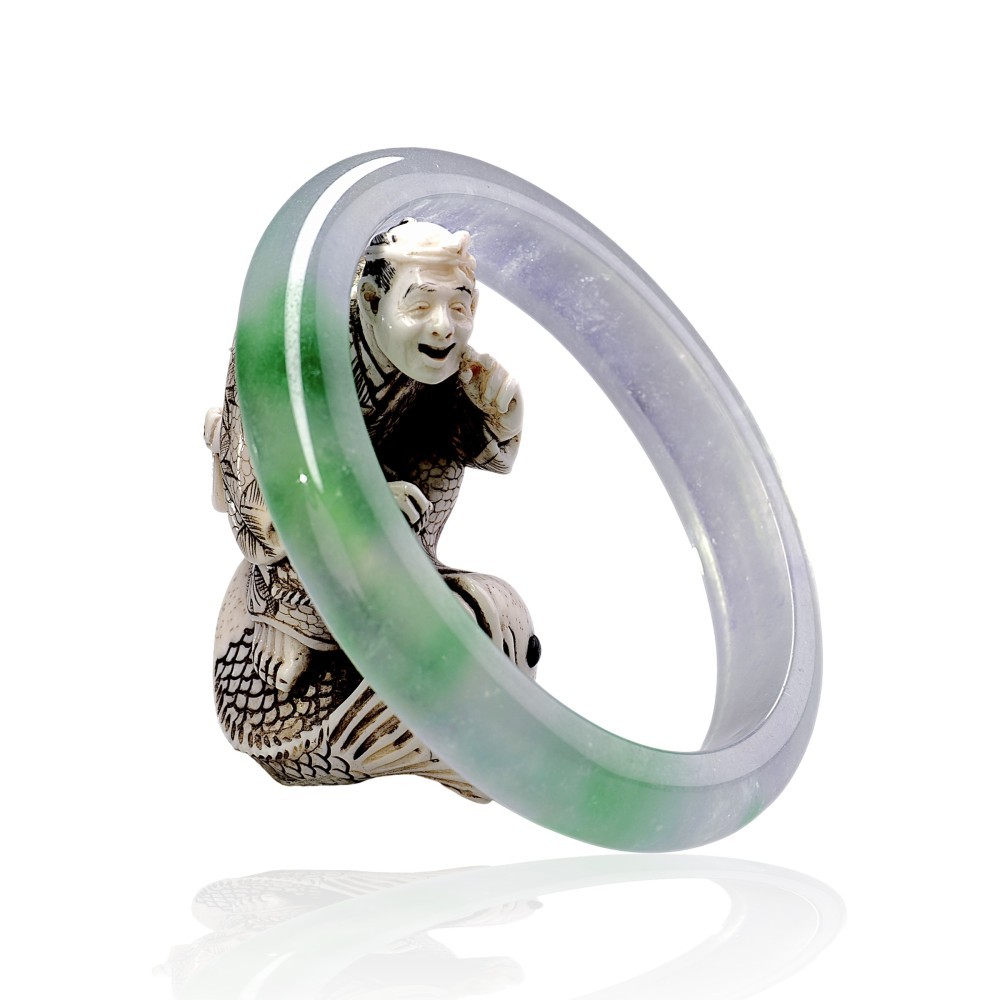Solid Imperial Green Jade Bangle, 57mm Inner Diameter