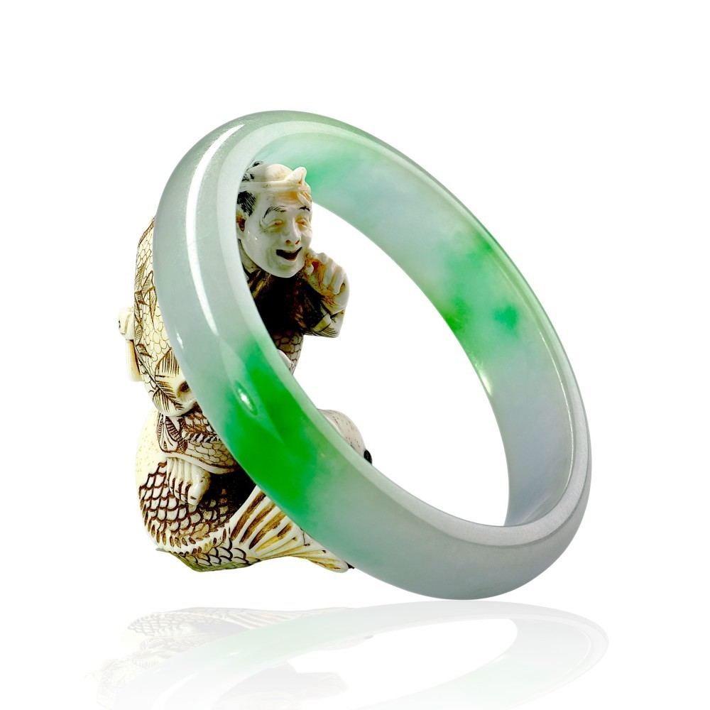 Solid Green Jade Bangle $200 - $300, 58mm Inner Diameter