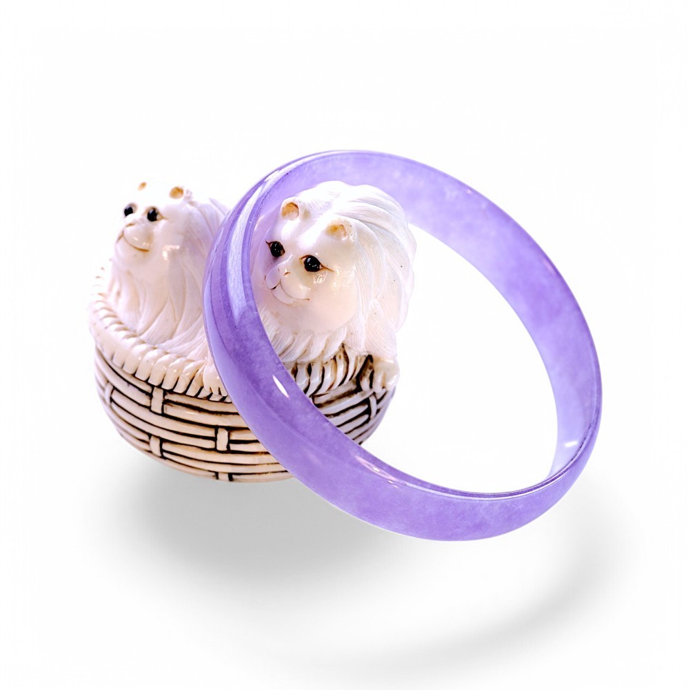 Lavender Jade Baby Bangle - 49mm Inner Diameter
