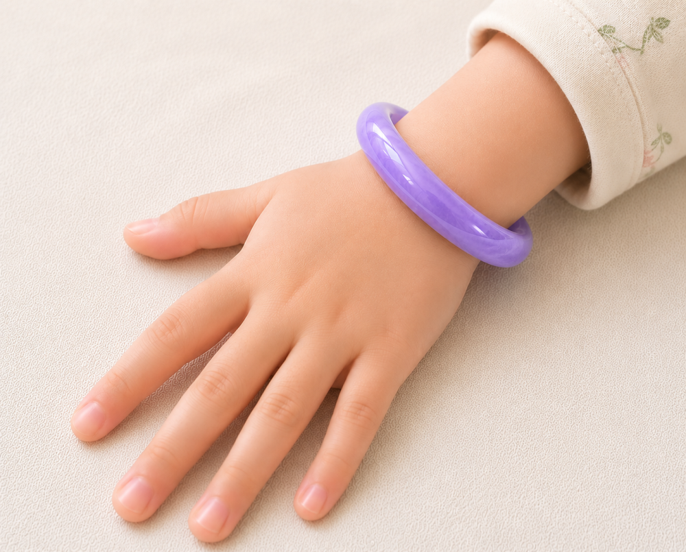 Lavender Jade Baby Bangle - 49mm Inner Diameter